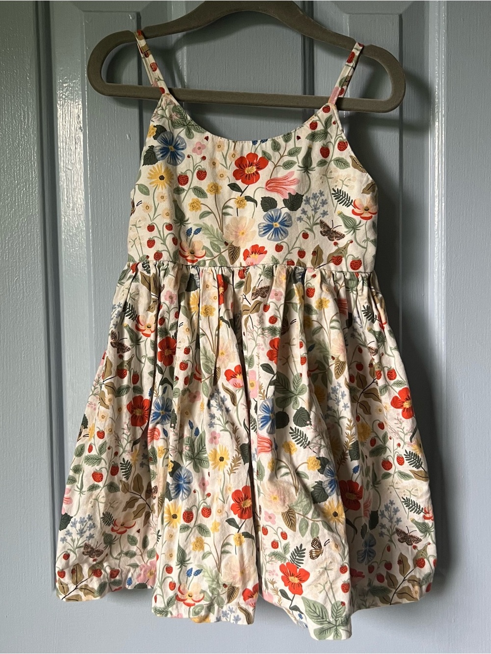 Rifle Paper Co Floral Sun Dress Strawberry Fields Print, 2T 🍓 🌱🌼
